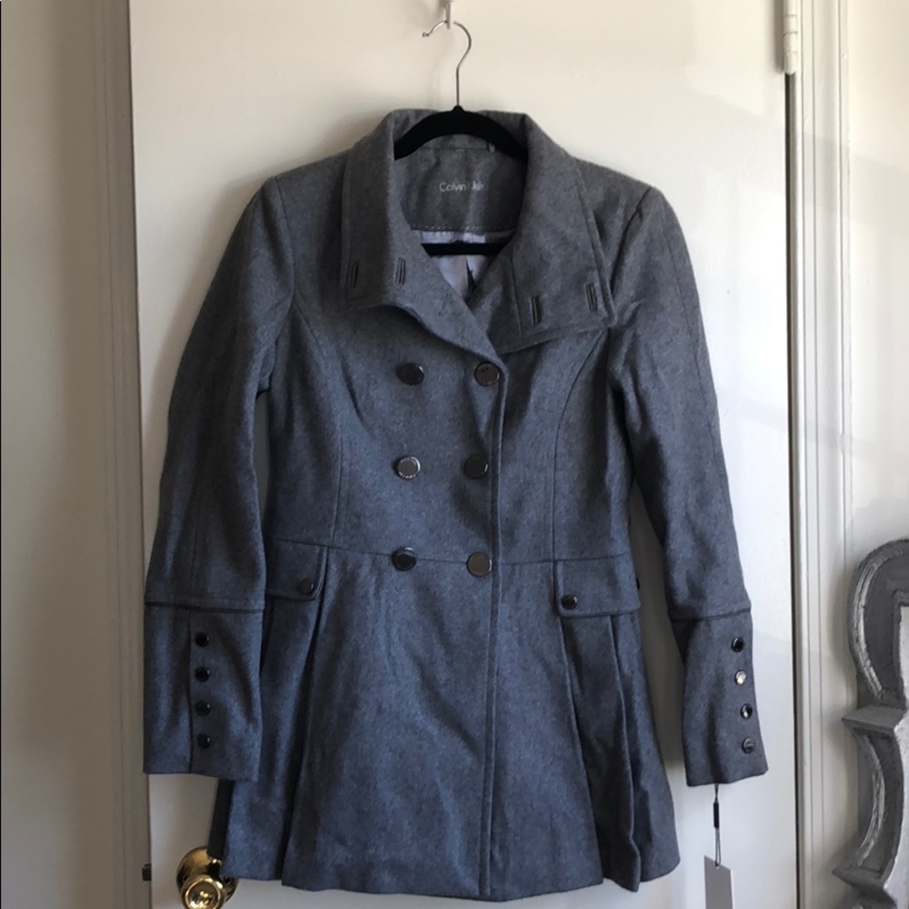 Calvin Klein double breasted military coat